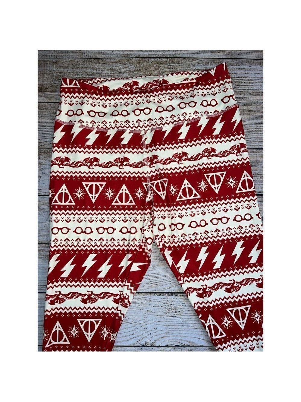 Harry Potter Icon Holiday Fair Isle Leggings Plus Size 2 - Picture 2 of 7
